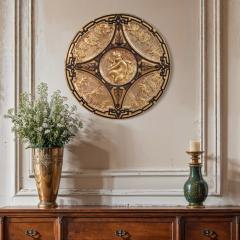 19th century gilded wooden shield signed F Barbedienne Paris - 4339213