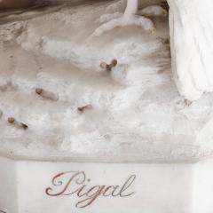 19th century marble sculpture of a putto and bird signed Pigal - 3364608