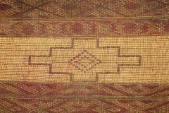 19th early 20th C Tuareg Leather Reed Hand Woven Carpet Sahara Desert - 3106402