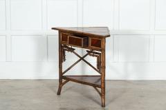 19thC Bamboo Chinoiserie Corner Table - 3148652