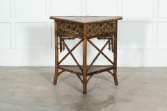 19thC Bamboo Chinoiserie Corner Table - 3148653