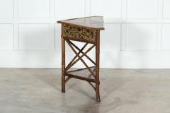 19thC Bamboo Chinoiserie Corner Table - 3148654