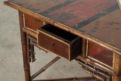 19thC Bamboo Chinoiserie Corner Table - 3148657