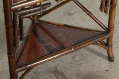 19thC Bamboo Chinoiserie Corner Table - 3148660