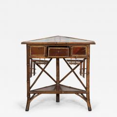 19thC Bamboo Chinoiserie Corner Table - 3149573
