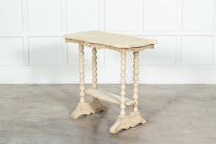 19thC Bleached English Pine Bobbin Side Table - 3200274