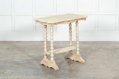 19thC Bleached English Pine Bobbin Side Table - 3200276