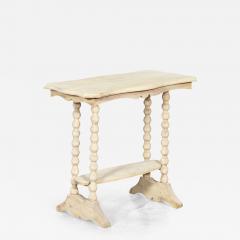 19thC Bleached English Pine Bobbin Side Table - 3202248