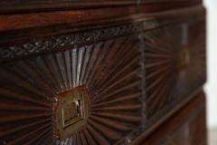 19thC Colonial Carved Campaign Teak Chest Credenza - 3802792