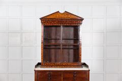 19thC Dutch Mahogany Marquetry Inlaid Display Cabinet - 2831523