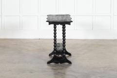 19thC Ebonised English Pine Bobbin Side Table - 4257540
