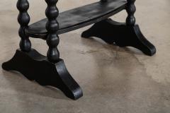 19thC Ebonised English Pine Bobbin Side Table - 4257542