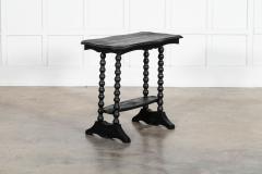 19thC Ebonised English Pine Bobbin Side Table - 4257543