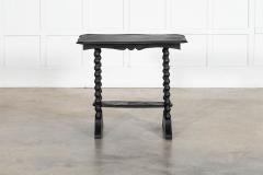 19thC Ebonised English Pine Bobbin Side Table - 4257545