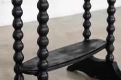19thC Ebonised English Pine Bobbin Side Table - 4257546