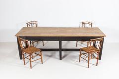 19thC English 3 Plank Oak Refectory Table - 2047780