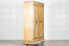 19thC English Aesthetic Painted Pine Gentlemans Wardrobe - 4025664