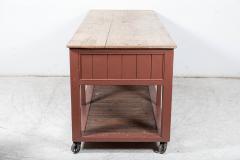 19thC English Bakers Prep Table Kitchen Island - 2642873