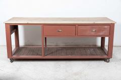 19thC English Bakers Prep Table Kitchen Island - 2642875