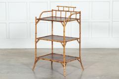 19thC English Bamboo Chinoiserie Etagere - 3148315