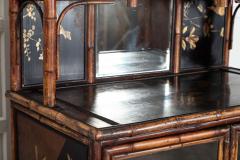 19thC English Bamboo Lacquered Chinoiserie Cabinet - 4220611