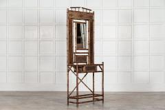 19thC English Bamboo Mirrored Hall Stand - 2989677