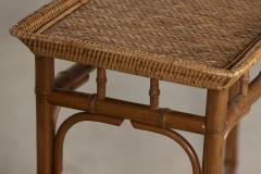 19thC English Bamboo Rattan Console Table - 2709267