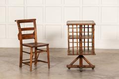 19thC English Bamboo Revolving Bookcase Side Table - 3043666