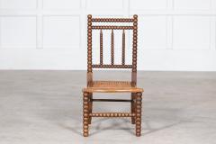 19thC English Bobbin Rush Seat Chair - 2831543