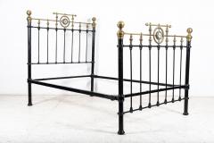 19thC English Brass Iron Double Brass Bed Frame - 2403094