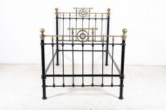 19thC English Brass Iron Double Brass Bed Frame - 2403095