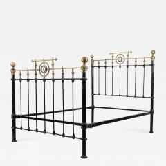 19thC English Brass Iron Double Brass Bed Frame - 2407815