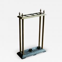 19thC English Brass Iron Umbrella Stick Stand - 1966176