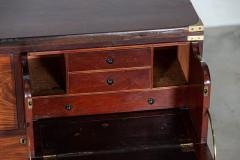 19thC English Campaign Mahogany Secretaire Chest Drawers - 2810623