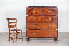 19thC English Campaign Mahogany Secretaire Chest Drawers - 2810628