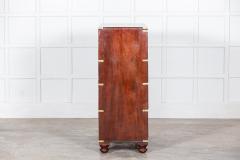 19thC English Campaign Mahogany Secretaire Chest Drawers - 2810630