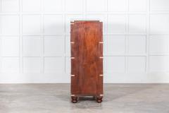 19thC English Campaign Mahogany Secretaire Chest Drawers - 2810631