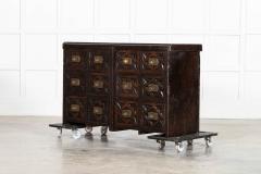 19thC English Carved Oak Apothecary Drawers - 4123841