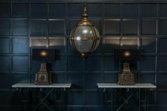 19thC English Cast Iron Rainwater Hopper Table Lamps - 1958355