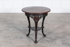 19thC English Coalbrookdale Iron Mahogany Tavern Table - 2960590