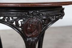 19thC English Coalbrookdale Iron Mahogany Tavern Table - 2960593