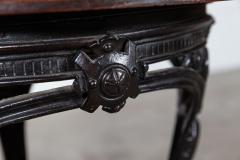 19thC English Coalbrookdale Iron Mahogany Tavern Table - 2960596