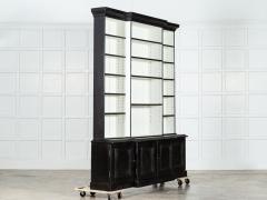 19thC English Ebonised Breakfront Bookcase - 3553813