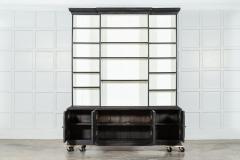 19thC English Ebonised Breakfront Bookcase - 3553814