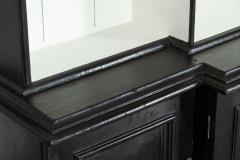 19thC English Ebonised Breakfront Bookcase - 3553861