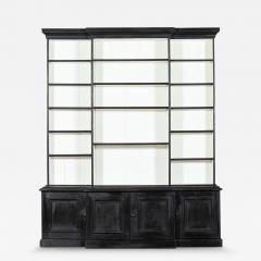 19thC English Ebonised Breakfront Bookcase - 3560056