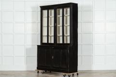 19thC English Ebonised Glazed Oak Housekeepers Cupboard - 3391362