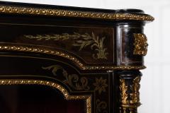 19thC English Ebonised Glazed Pier Cabinet - 2918428