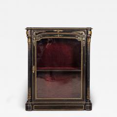 19thC English Ebonised Glazed Pier Cabinet - 2922067