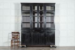 19thC English Ebonised Pine Breakfront Housekeepers Cabinet - 3262349